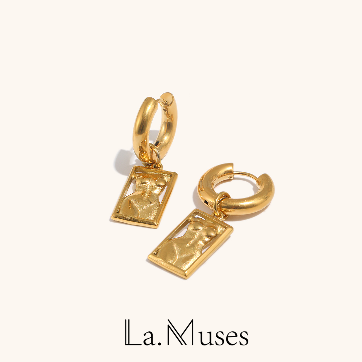 Body Jewelry La - La.Muses 바디 아트 직사각형 스테인레스 스틸