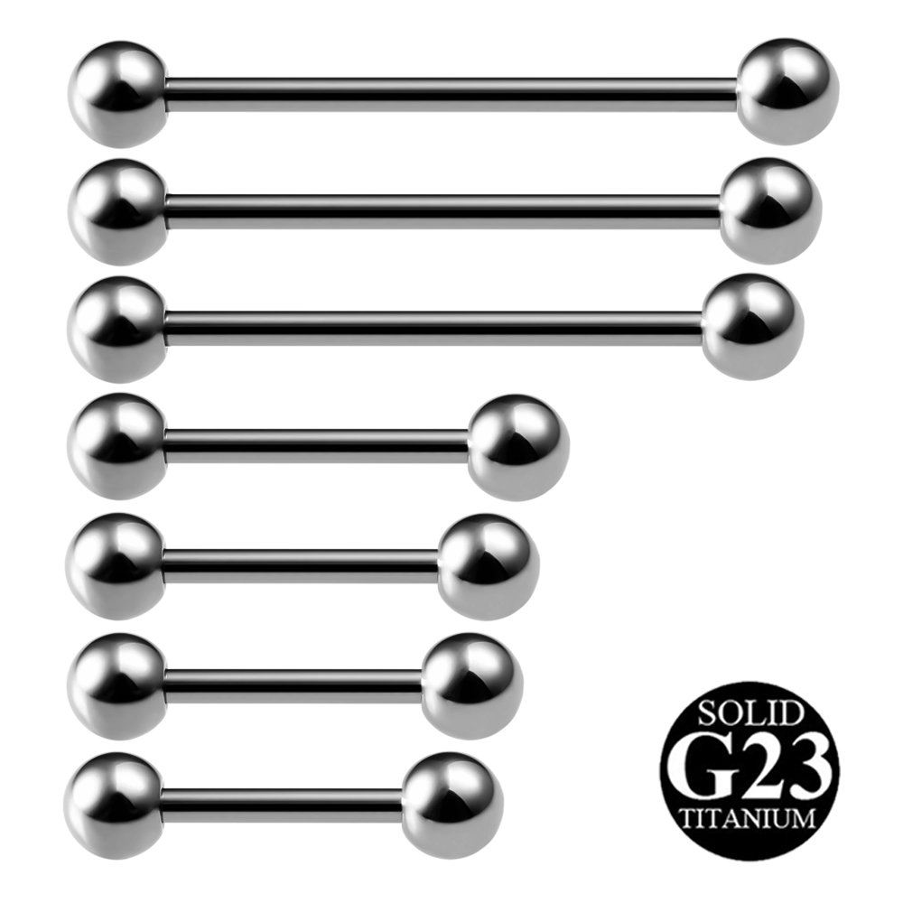 Body Jewelry Industrial - G23 티타늄 혀 피어싱 젖꼭지 바,