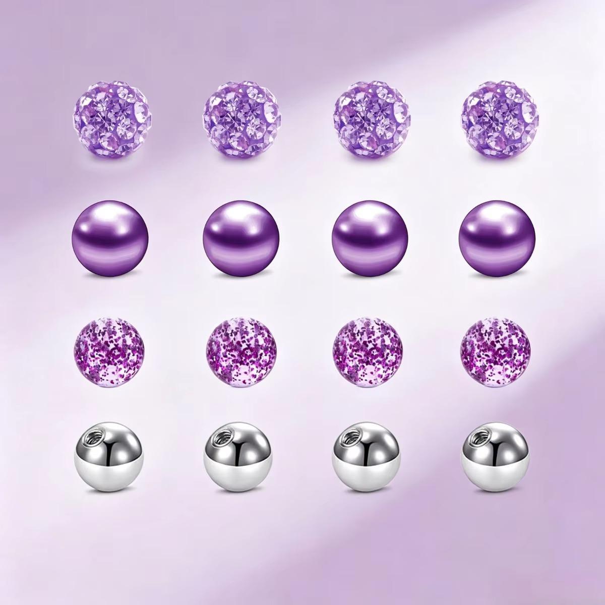 Body Jewelry Industrial - 16개 혼합 색상 교체용 볼, 수술용
