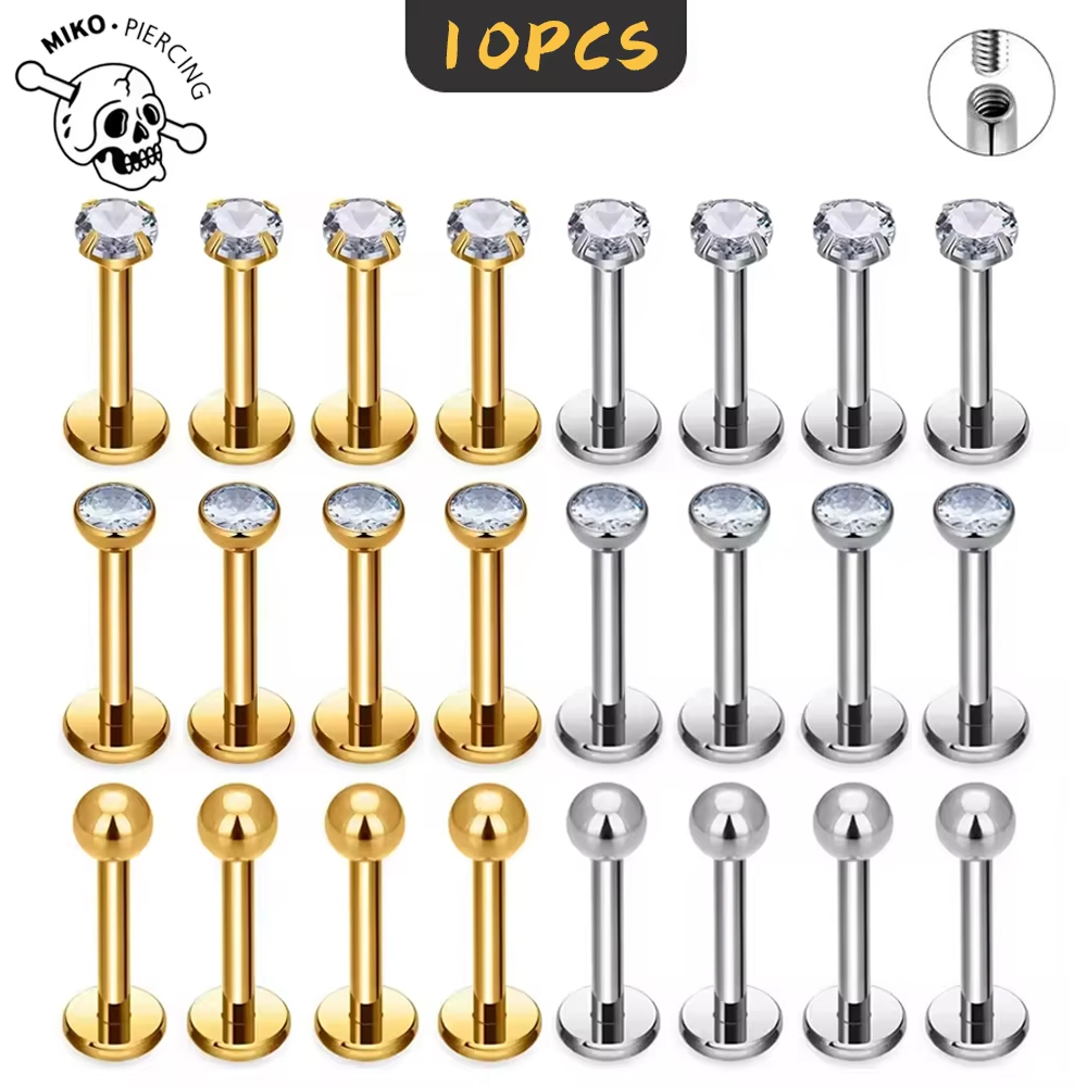 Belly Bar Titanium - 10개 ASTM F136 G23 티타늄 라브렛
