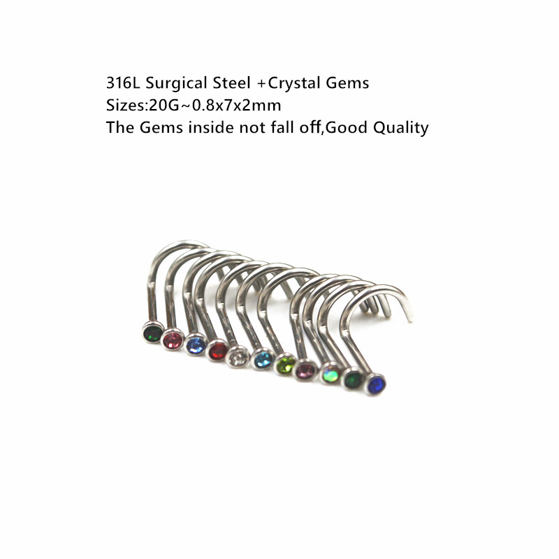 Body Jewelry Good Quality - 50pcs 20Gx7x2mm 보석 코 링 내