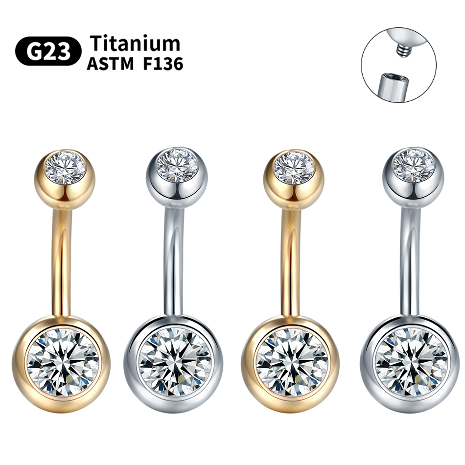 Belly Bar Titanium - G23 티타늄 14G 골드 컬러 밸리