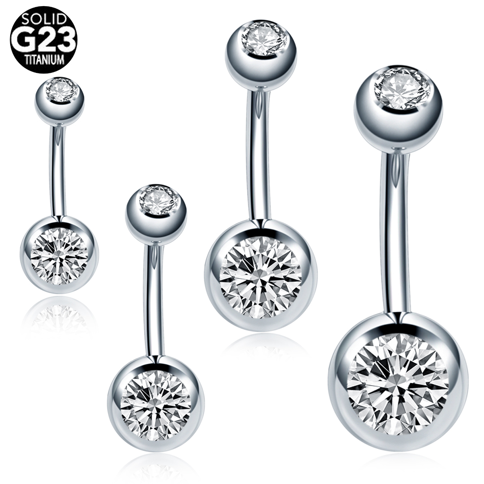 Belly Bar Titanium - 10 개/몫 14G 티타늄 배꼽 피어싱