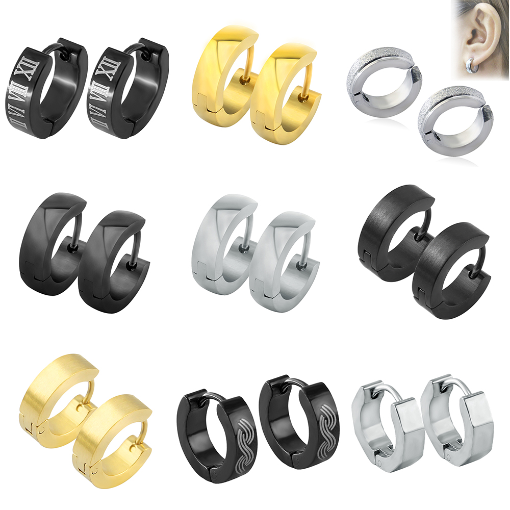 Zs Body Jewelry - ZS Kpop-후프 귀걸이 여성 남성 라운드