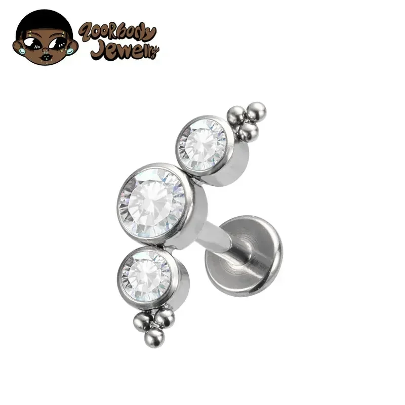 Cluster Stud Ear - ASTM F136 티타늄 피어싱 16/18G 클러스터