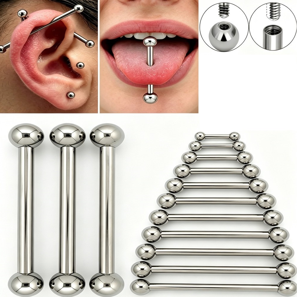 Body Jewelry Industrial - 14G 16G G23 티타늄 스트레이트 바벨
