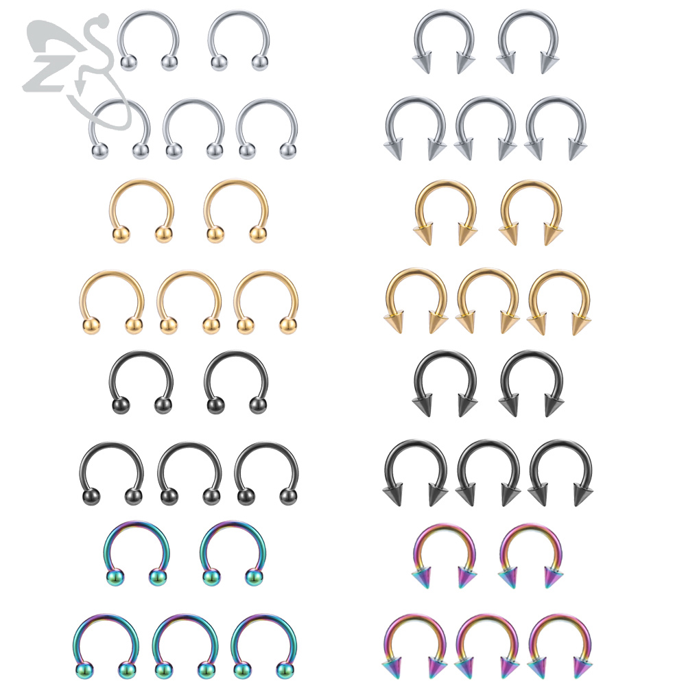 ZS 말굽 316L 외과 강철 콧 구멍 코 링 5 개/ - Zs Body Jewelry 리뷰 및 가격