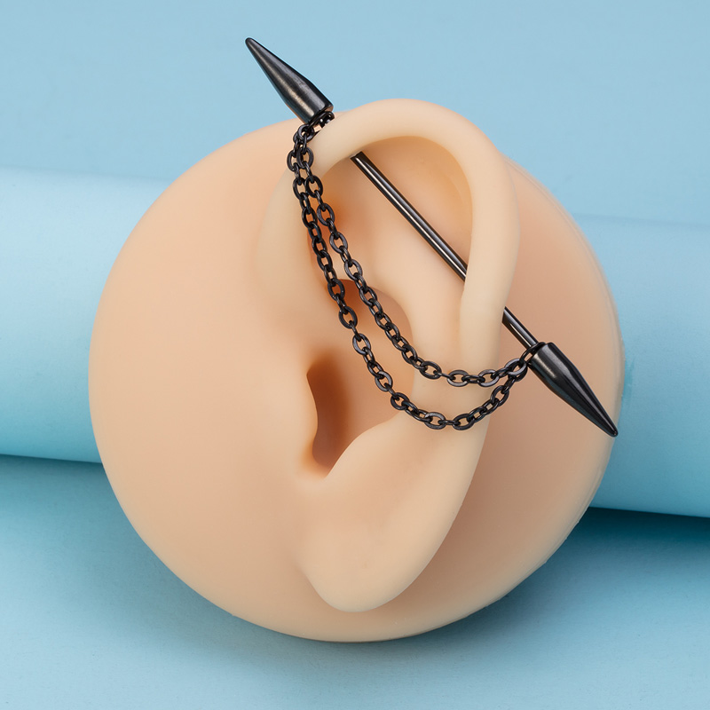 1pc 산업 피어싱 바벨 체인 연골 귀걸이 긴 귀 스터 - Body Jewelry Industrial 리뷰 및 가격