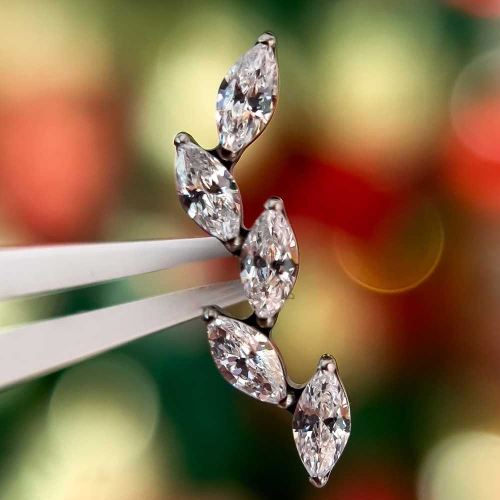 16G G23 티타늄 5개의 마르퀴즈 지르콘 클러스터  - Cluster Stud Ear 리뷰 및 가격