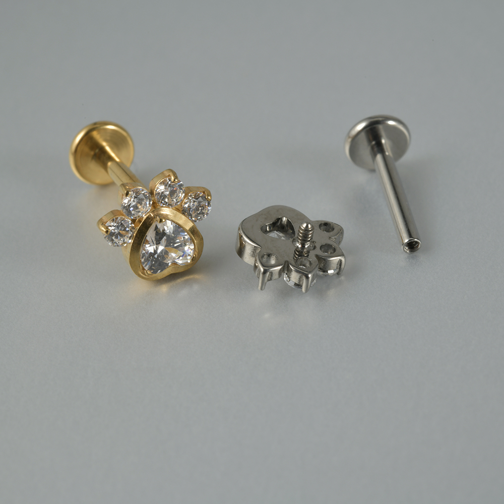 1PC 지르콘 G23 솔리드 티타늄 연골 귀걸이 스터드 - Cluster Stud Ear 리뷰 및 가격