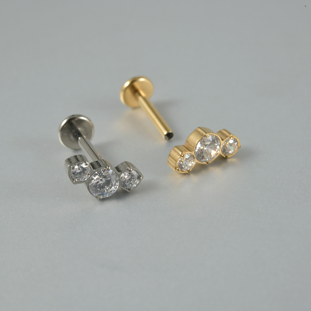1PC 지르콘 G23 솔리드 티타늄 연골 귀걸이 스터드 - Cluster Stud Ear 리뷰 및 가격