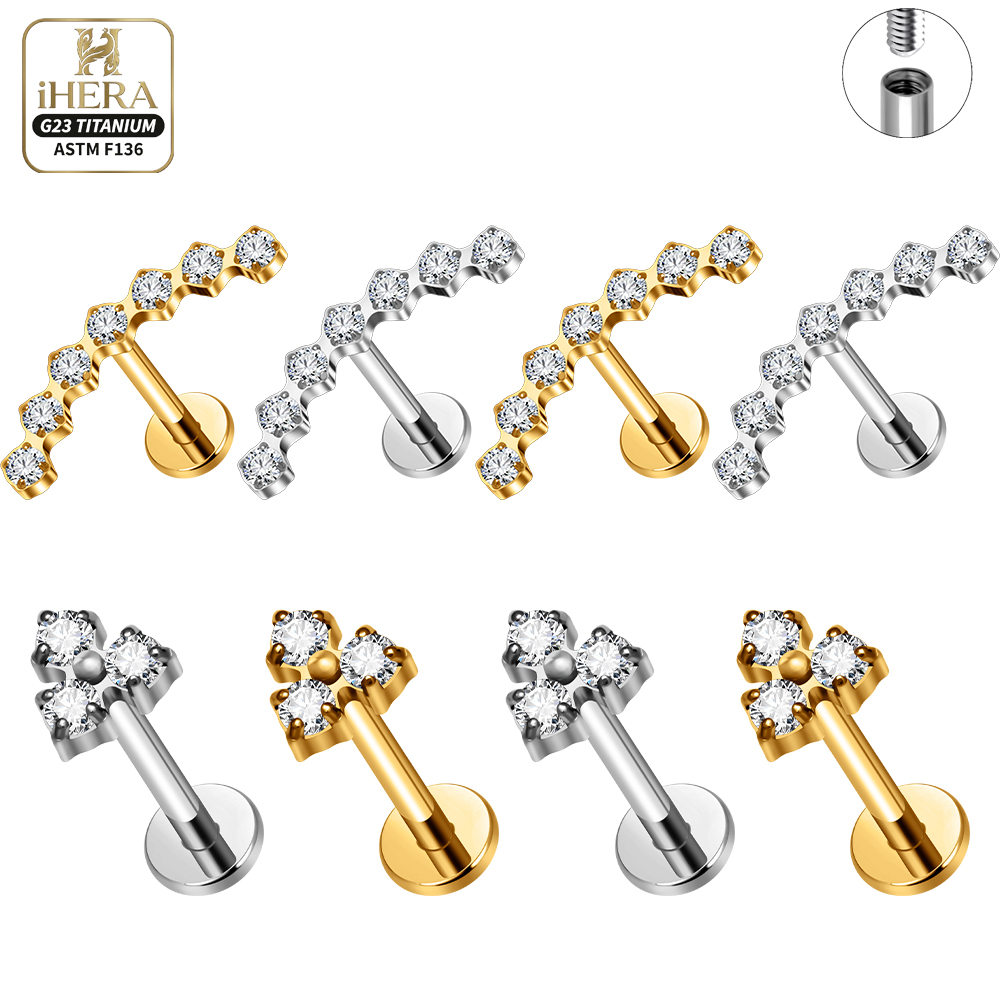 ASTM F136 티타늄 커브드 클러스터 립렛 스터드  - Cluster Stud Ear 리뷰 및 가격
