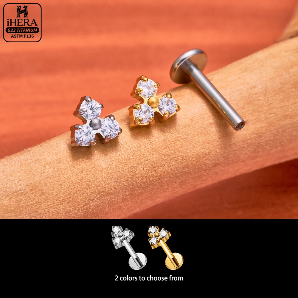 ASTM F136 티타늄 커브드 클러스터 립렛 스터드  - Cluster Stud Ear 리뷰 및 가격