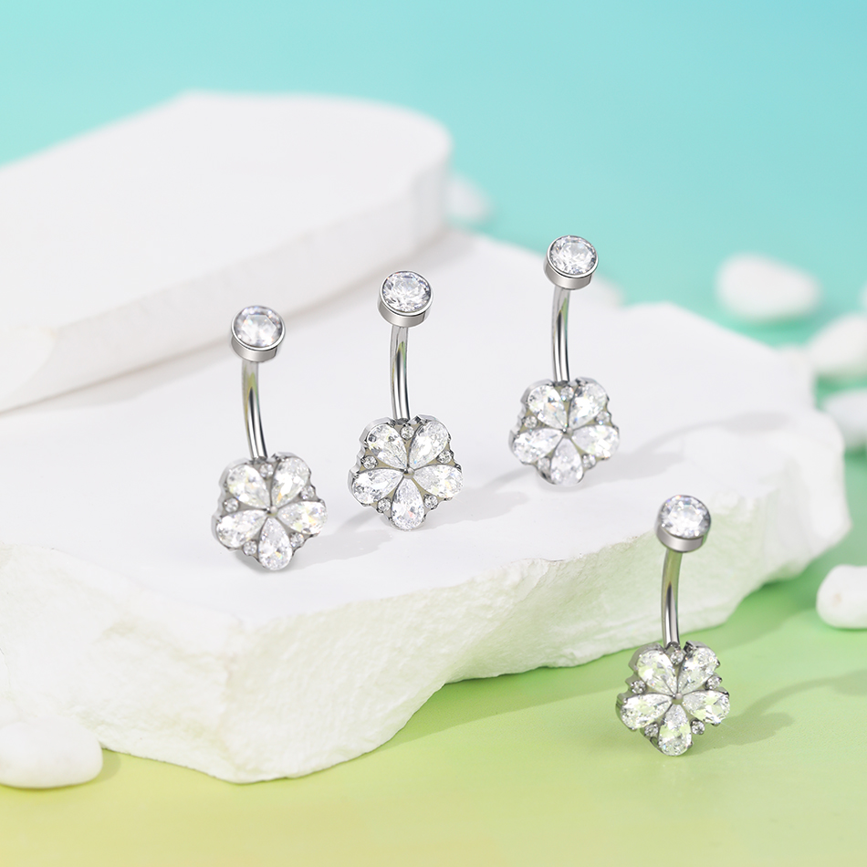1Pc 티타늄 지르콘 배꼽 링 배꼽 피어싱 내부 스레드 - Belly Bar Titanium 리뷰 및 가격