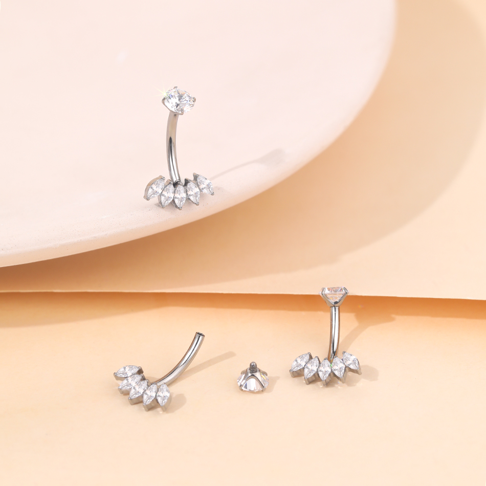 1Pc 티타늄 지르콘 배꼽 링 배꼽 피어싱 내부 스레드 - Belly Bar Titanium 리뷰 및 가격