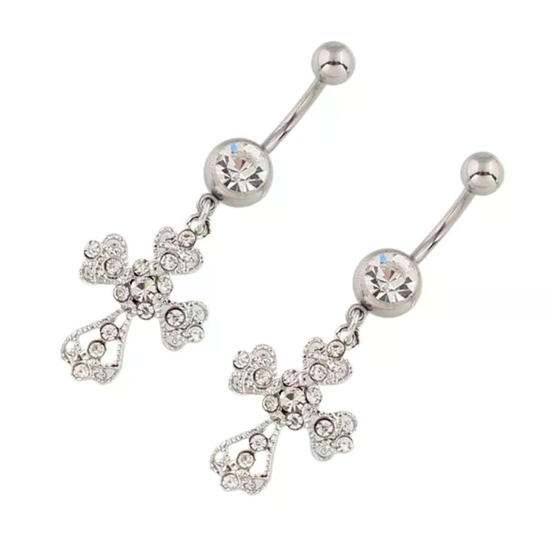 스테인리스 스틸 십자가 펜던트 배꼽 피어싱 패션 크리스 - Belly Bar Titanium 리뷰 및 가격