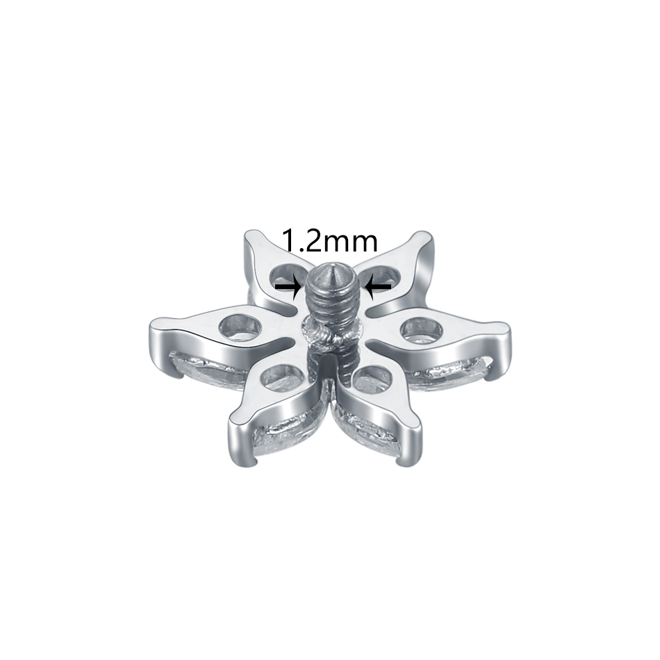 1/5PCS 티타늄 크리스탈 플라워 더말 앵커 탑 엔드 - Belly Bar Titanium 리뷰 및 가격