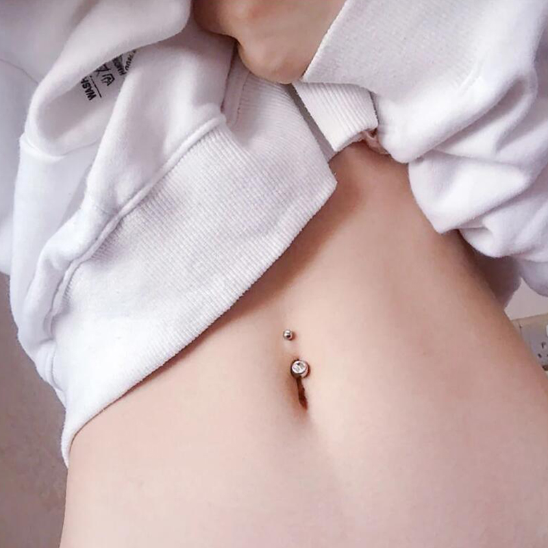 G23 티타늄 14G 골드 컬러 밸리 단추 링, 배꼽  - Belly Bar Titanium 리뷰 및 가격