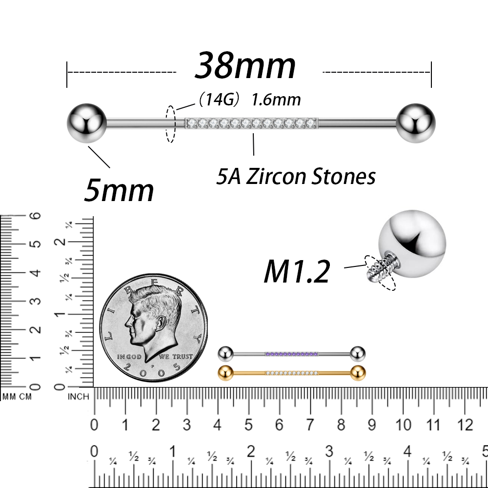 G23 티타늄 바디 피어싱 쥬얼리 14G 산업용 바벨  - Body Jewelry Industrial 리뷰 및 가격