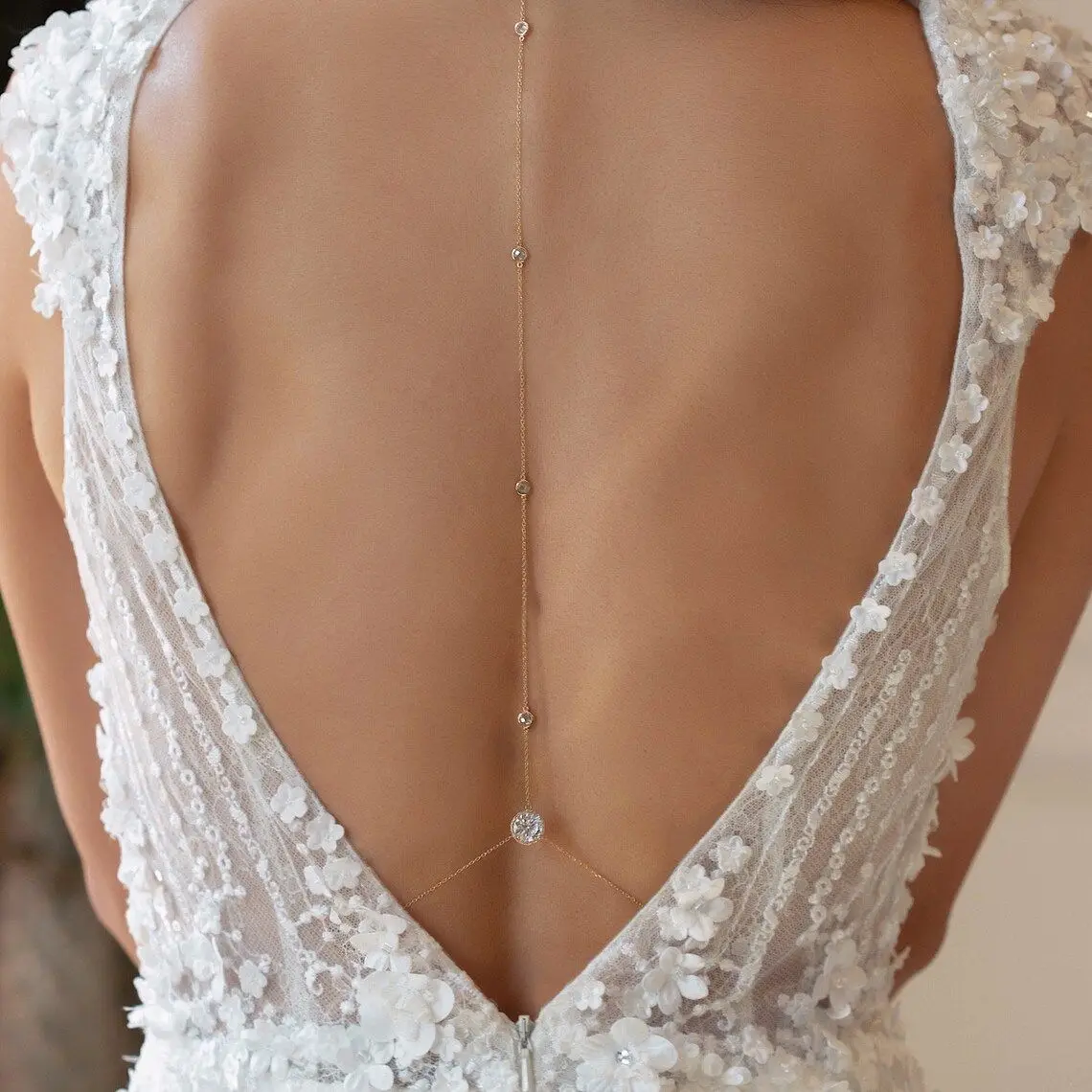 미니멀리스트 섬세한 싱글 크리스탈 백 드롭 바디 체인  - Body Jewelry For Backless Dress 리뷰 및 가격