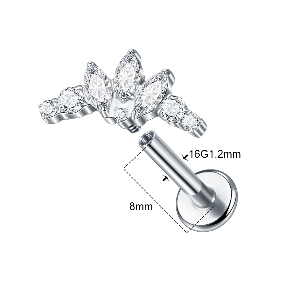 1/5Pcs G23 티타늄 귀 Labret 피어싱 클러 - Cluster Stud Ear 리뷰 및 가격