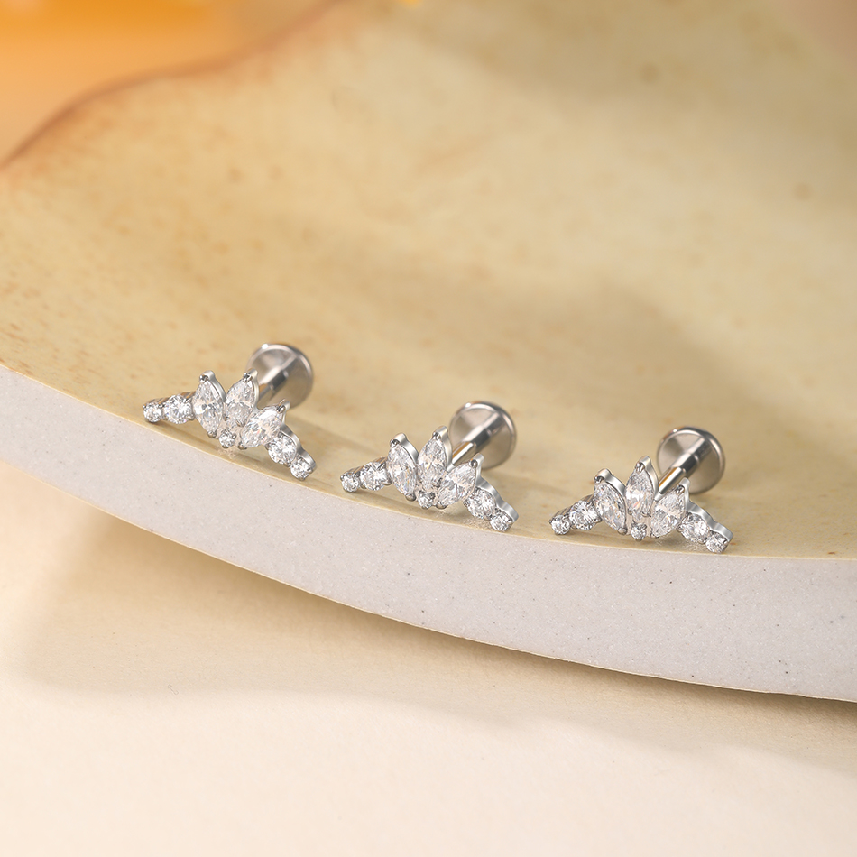 1/5Pcs G23 티타늄 귀 Labret 피어싱 클러 - Cluster Stud Ear 리뷰 및 가격