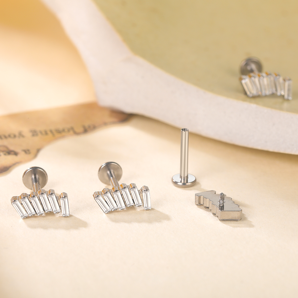1/5Pcs G23 티타늄 귀 Labret 피어싱 클러 - Cluster Stud Ear 리뷰 및 가격