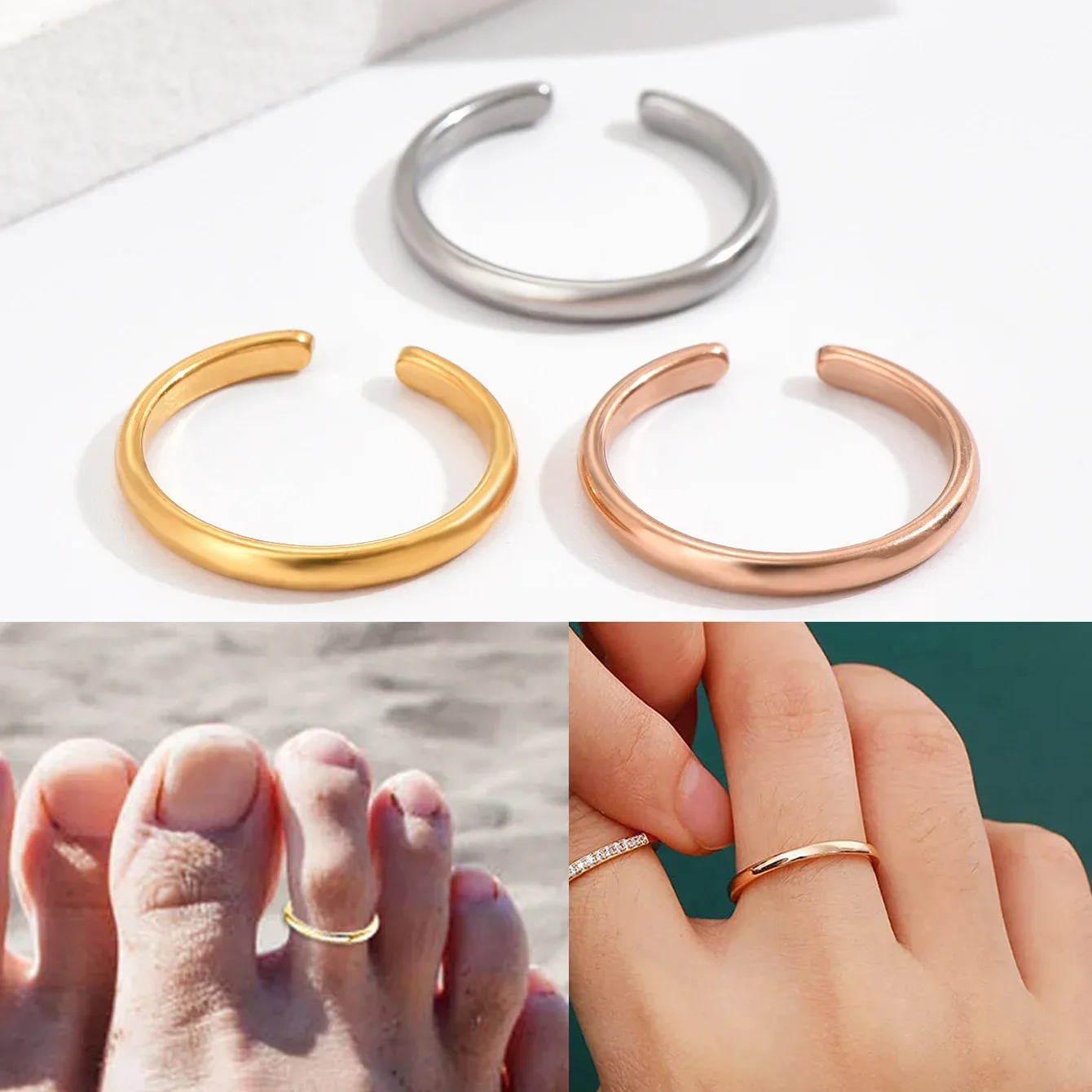 여성용 조절 가능 스테인리스 스틸 심플 별 달 스무스  - Body Jewelry Rings 리뷰 및 가격