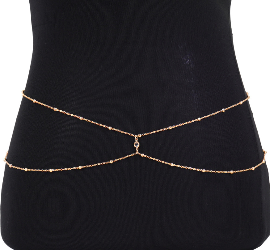 여성용 클리어 라인석 비즈 밸리 체인, 골드 실버 컬러 - Body Jewelry In Bulk 리뷰 및 가격