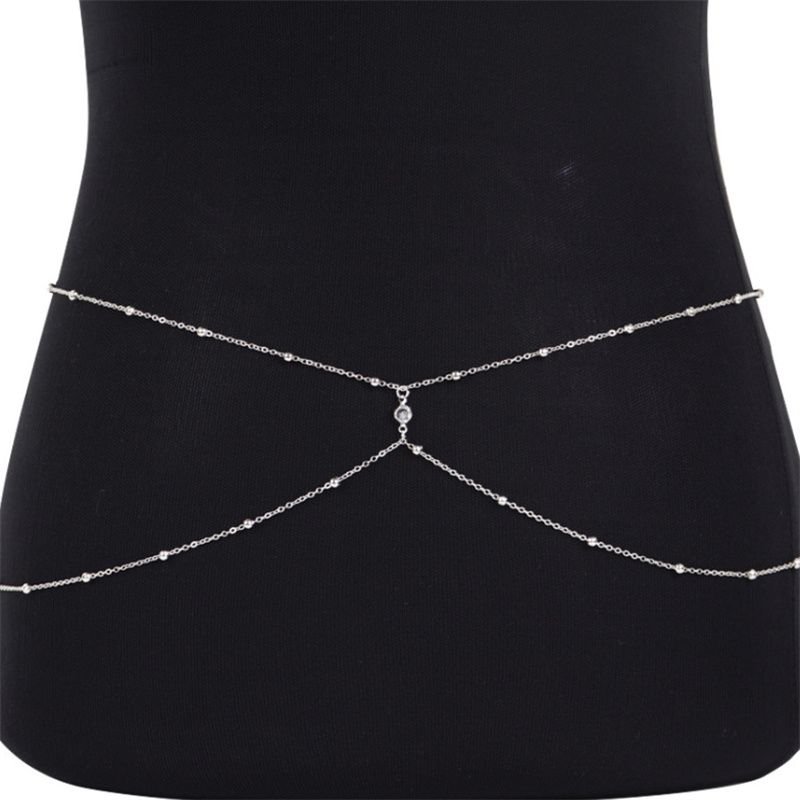 여성용 클리어 라인석 비즈 밸리 체인, 골드 실버 컬러 - Body Jewelry In Bulk 리뷰 및 가격
