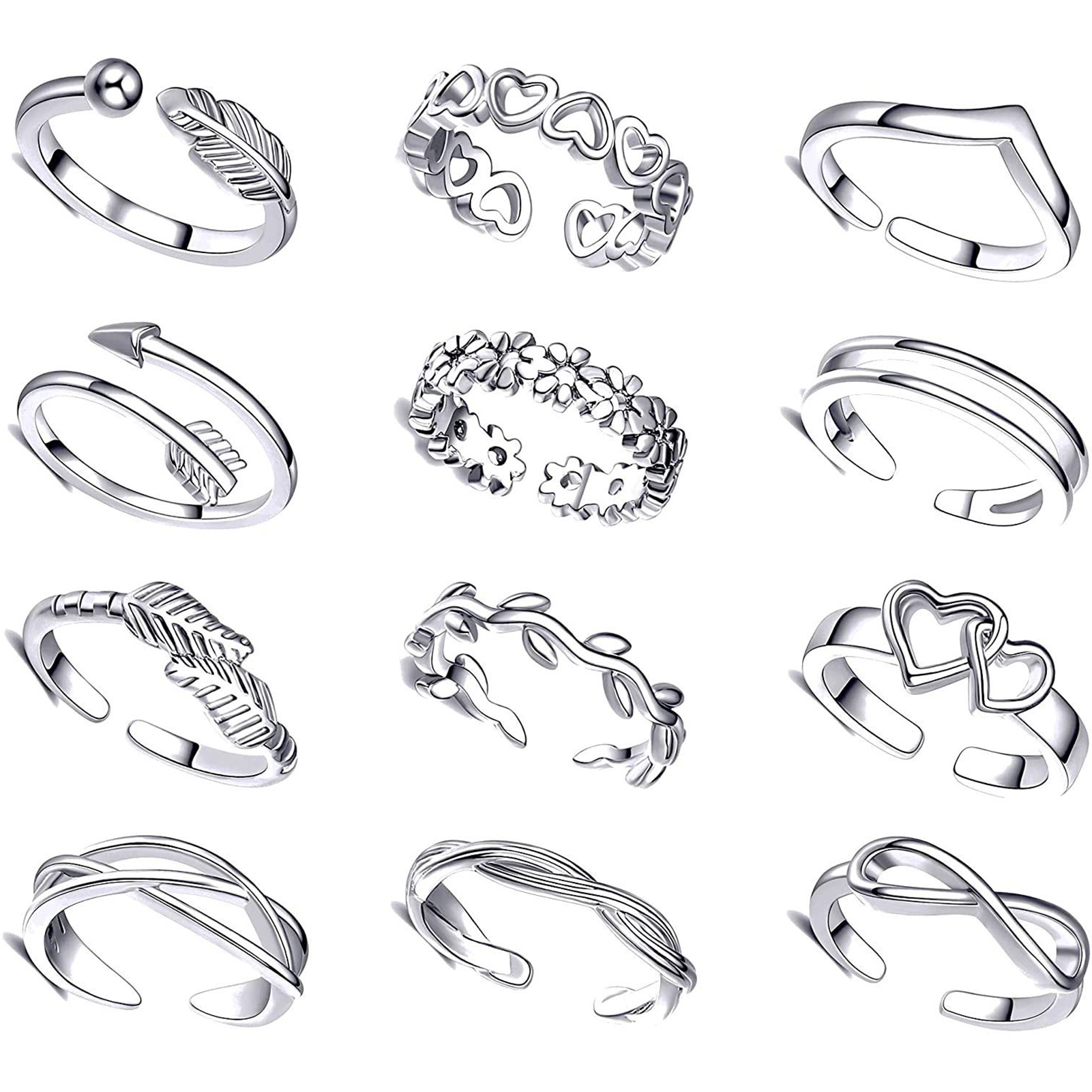 10/12Pcs 여성을위한 발가락 반지 오픈 발가락 반 - Body Jewelry Rings 리뷰 및 가격