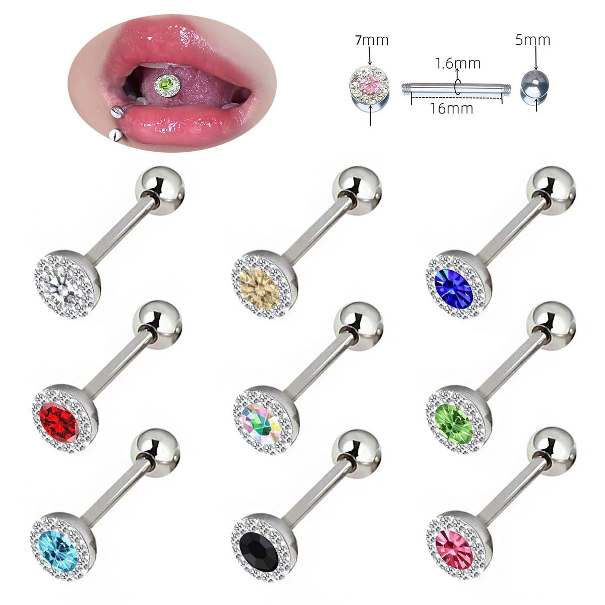 트렌디한 라운드형 점토 피어싱 혀 링, 바벨과 라브렛  - Body Jewelry Plus 리뷰 및 가격