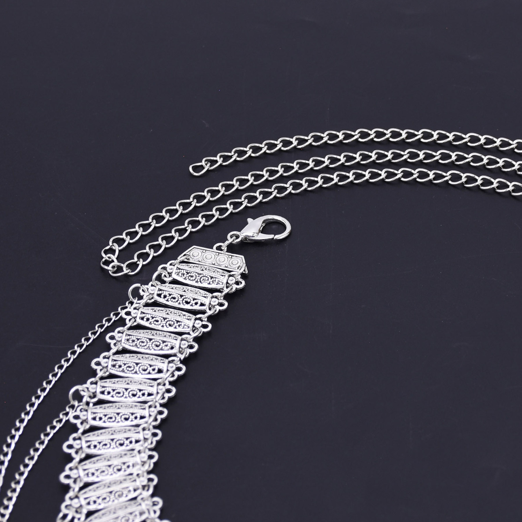 니치 레트로 디자인 실버 조각 기하학적 합금 패치워크  - Body Chain Jewelry 리뷰 및 가격