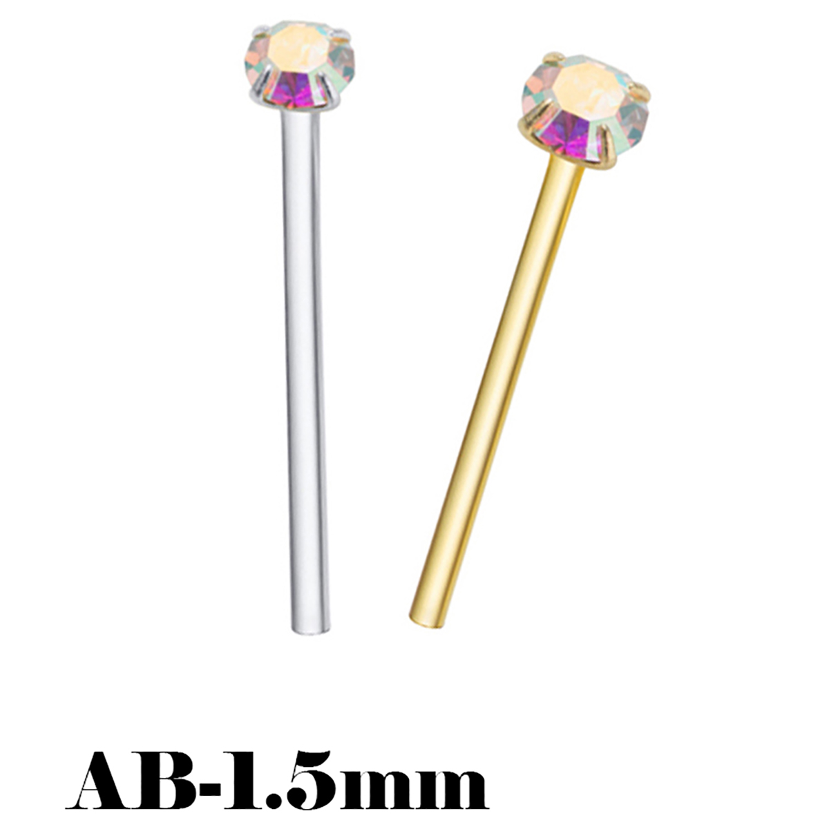 925 스털링 실버 코 스터드 미니 1.5mm 크리스탈 - Body Jewelry La 리뷰 및 가격