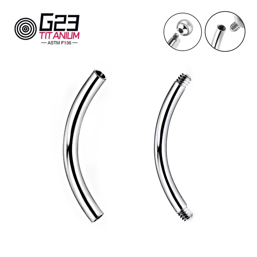 도매 5/10/50pcs G23 티타늄 곡선 바 외부  - Belly Bar Titanium 리뷰 및 가격