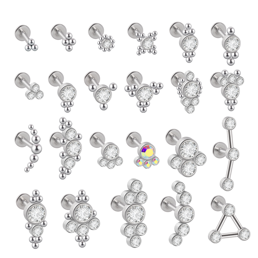 블랙 골드 실버 컬러 스틸 도금 지르콘 라브렛 립 링, - Cluster Stud Ear 리뷰 및 가격