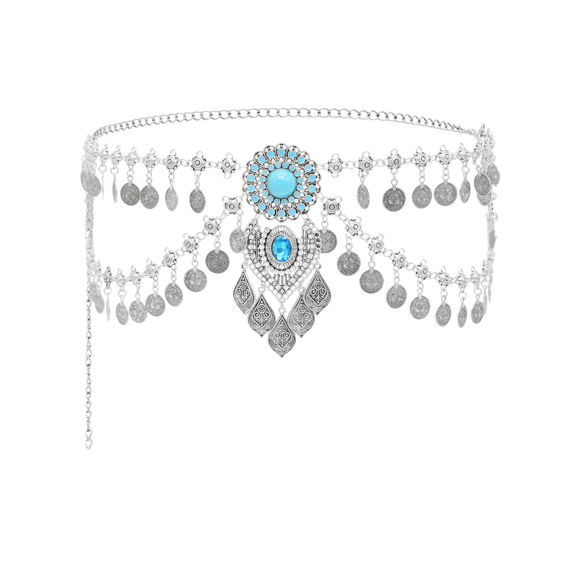여성을위한 새로운 보헤미안 동전 Tassels 가짜 청 - Body Jewelry In Bulk 리뷰 및 가격