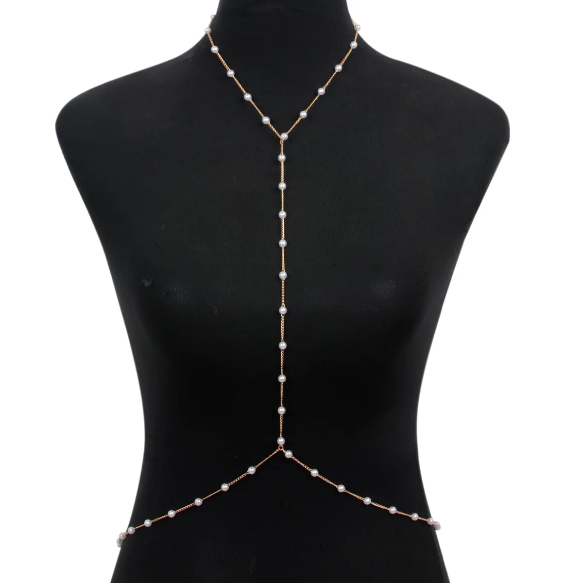 우아한 진주 백 체인 Y자형 바디 하네스 백리스 드레스 - Body Jewelry For Backless Dress 리뷰 및 가격