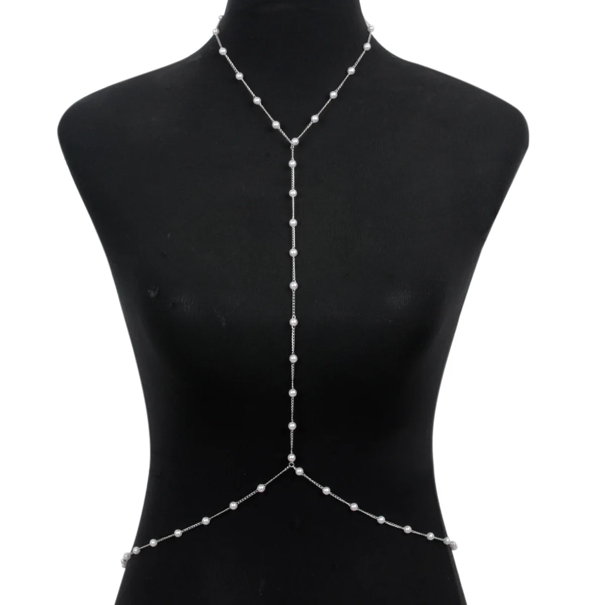 우아한 진주 백 체인 Y자형 바디 하네스 백리스 드레스 - Body Jewelry For Backless Dress 리뷰 및 가격