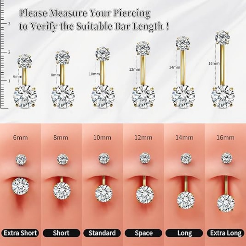 1개 G23 티타늄 배꼽 링 14G 라운드 큐빅 지르코 - Belly Bar Titanium 리뷰 및 가격