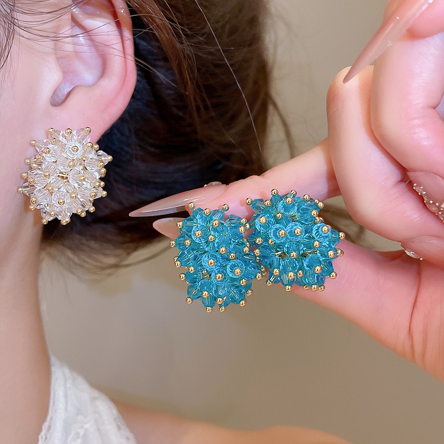 우아한 블랙 비즈 클러스터 스터드 귀걸이 손으로 짠 라 - Cluster Stud Ear 리뷰 및 가격