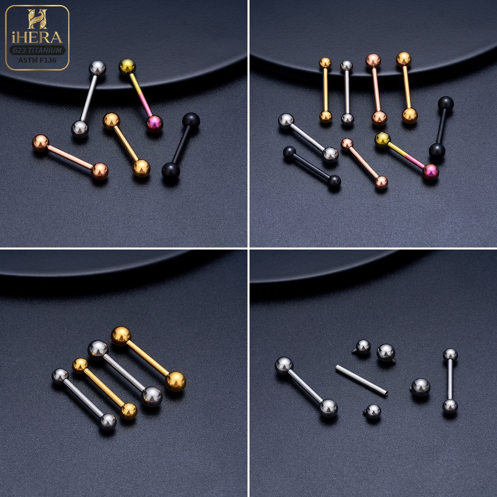 14G 16G G23 티타늄 스트레이트 바벨 혀/젖꼭지 - Body Jewelry Industrial 리뷰 및 가격