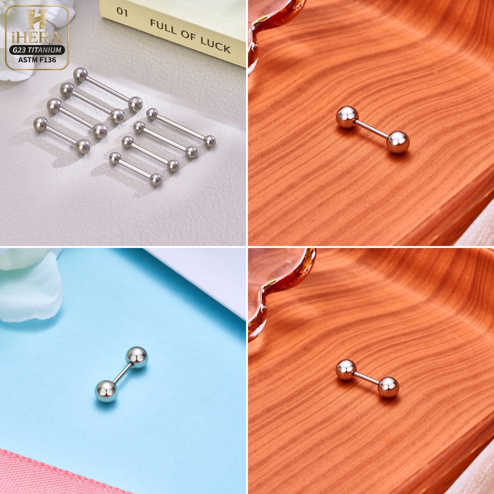 14G 16G G23 티타늄 스트레이트 바벨 혀/젖꼭지 - Body Jewelry Industrial 리뷰 및 가격