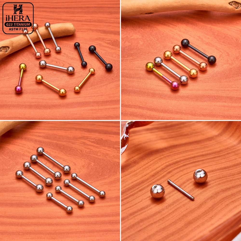 14G 16G G23 티타늄 스트레이트 바벨 혀/젖꼭지 - Body Jewelry Industrial 리뷰 및 가격